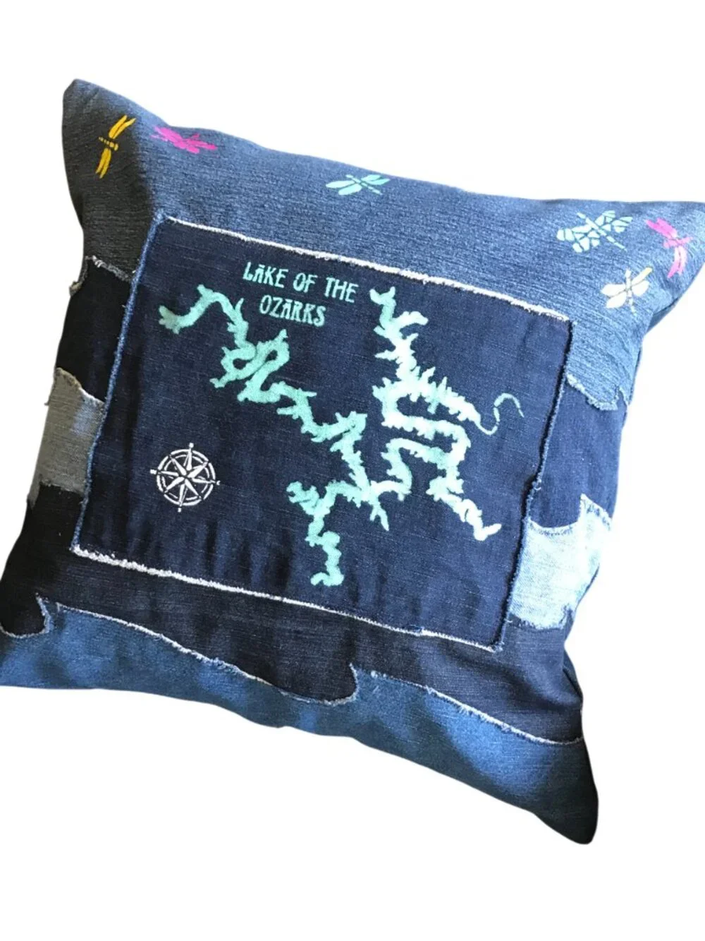 Lake of the Ozarks Pillow Cover 18 x 18 Summer House Cabin Decor Boating Fishing